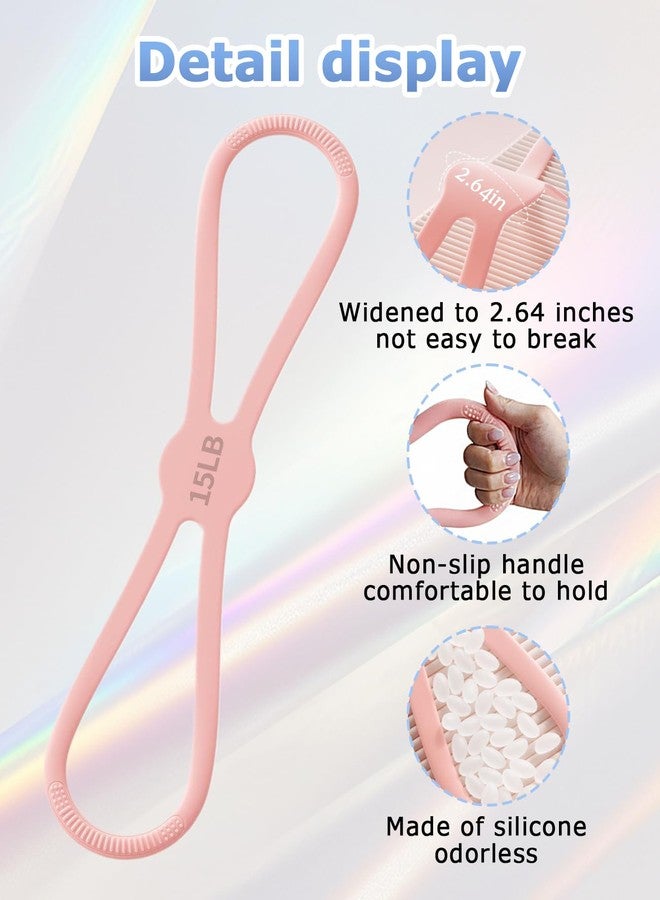 DAWZMR 3 PCS Figure 8 Resistance Bands for Women, 15 Lbs & 25 Lbs & 35 Lbs Keep Resistance Band for Arm with Non-Slip Handles - Image 3