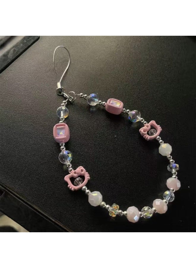 NIBEMINENT Phone Charm/ Chain Strap for Women Girls, KT Cell Phone Case Lanyard Wrist Strap