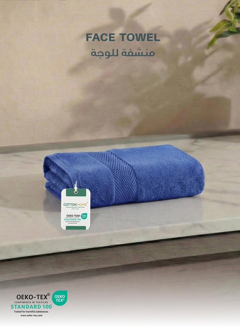 Cotton Home Premium Cotton Towel 30x30cm Face Towel 600 GSM Quick Dry Highly Absorbent Thick Bathroom SoftTowels for Bath And Spa Lightweight, Quick Dry and Durable Royal Blue - Image 1