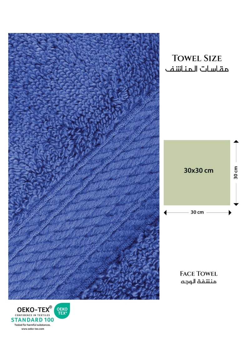Cotton Home Premium Cotton Towel 30x30cm Face Towel 600 GSM Quick Dry Highly Absorbent Thick Bathroom SoftTowels for Bath And Spa Lightweight, Quick Dry and Durable Royal Blue - Image 4
