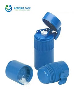 ACNORIA CARE Pill Case And Cutter For Vitamins And Nutritional Supplements Easily Stores And Cuts Pills In A Compact Design That Is Ideal For Travel And Transportation - Blue - From Acnorea Care  - Image 1