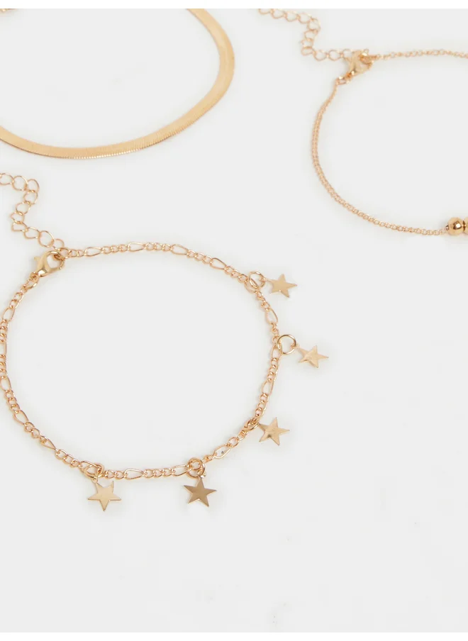 ستايلي Styli Set of 5 - Multi Design Anklet with Lobster Clasp