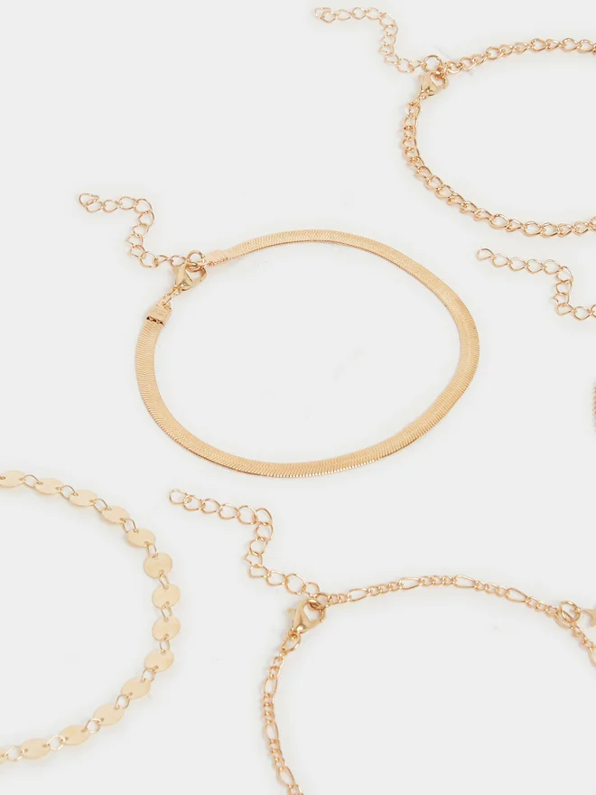 Styli Styli Set of 5 - Multi Design Anklet with Lobster Clasp