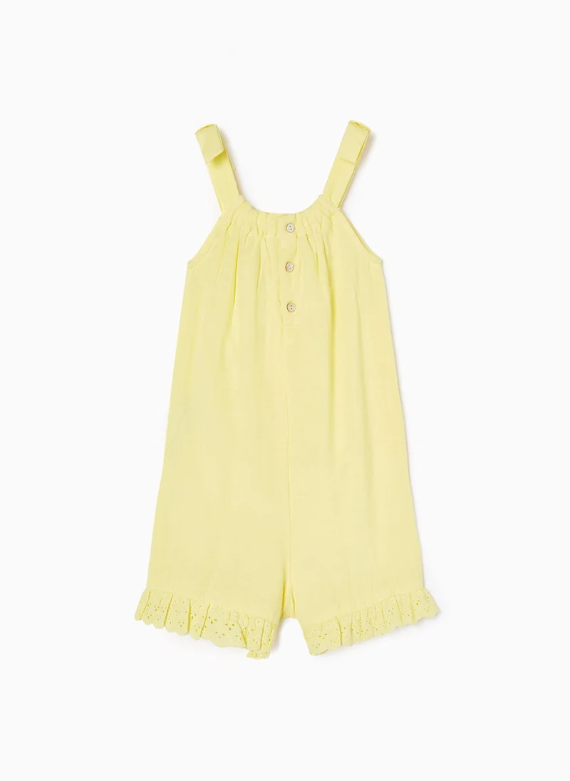 Zippy Strappy Jumpsuit with Broderie Anglaise for Girls