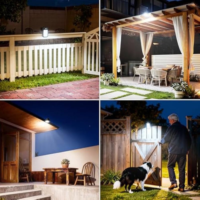 Tryme Clip on Solar Lights Outdoor Motion Sensor Lights 60 LEDs, 3 Modes, Dual Charging, Portable Waterproof Security Light for Fence, Deck, Camping, Grill (2 Pack) - Image 2