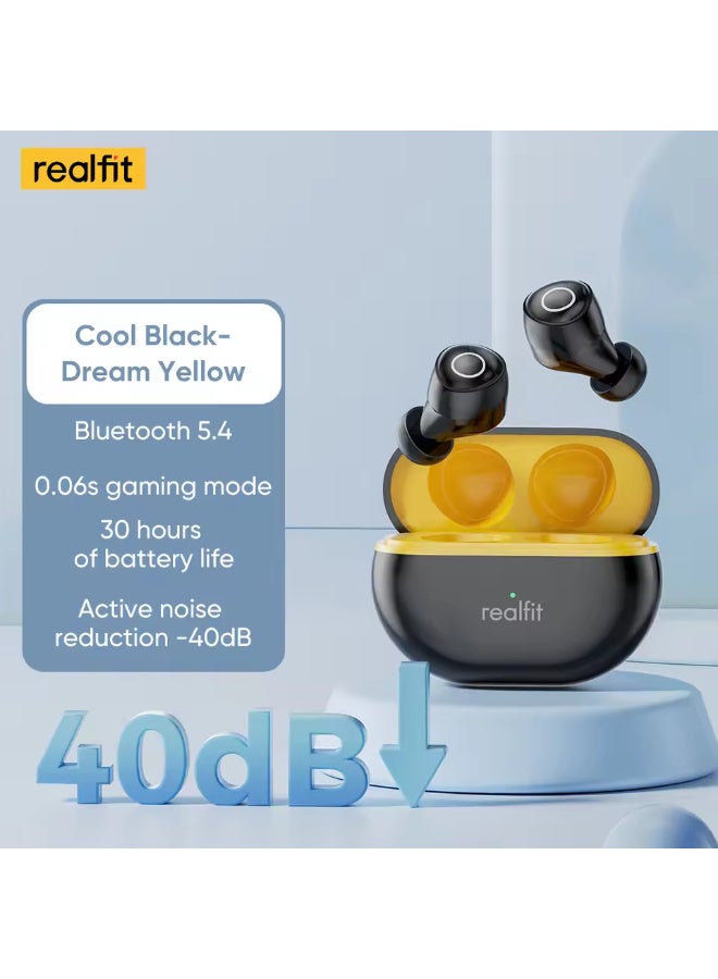 Realfit F4 Mini ANC Bluetooth Earphones 40dB Active Noice Cancellation HIFI Heavy Bass Wireless Earbuds for realme xiaomi - Image 1
