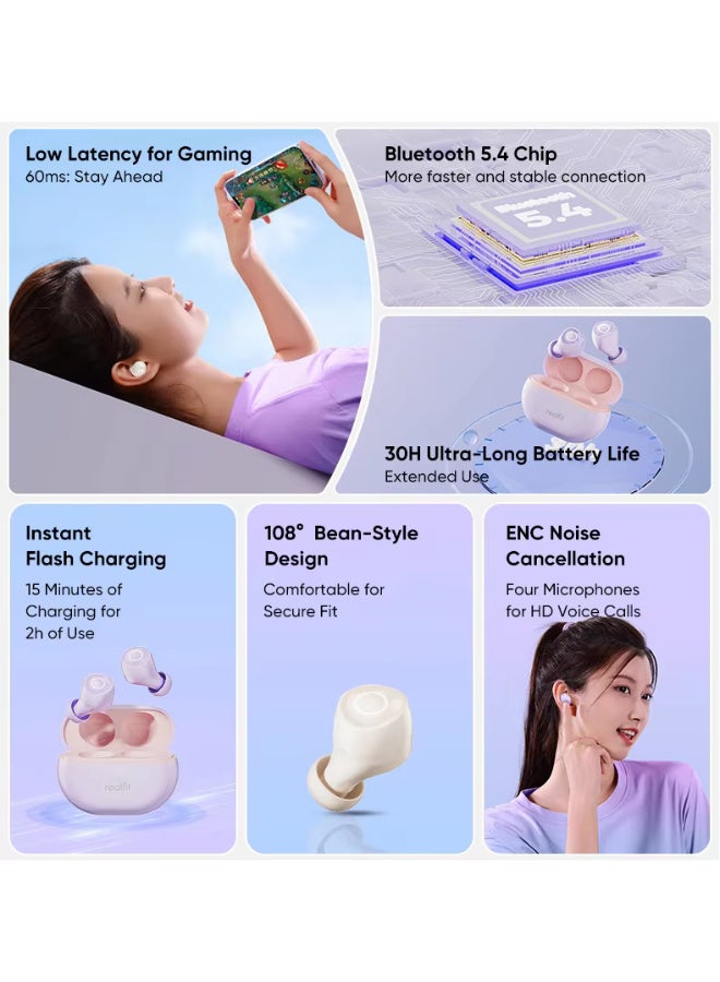 Realfit F4 Mini ANC Bluetooth Earphones 40dB Active Noice Cancellation HIFI Heavy Bass Wireless Earbuds for realme xiaomi - Image 2