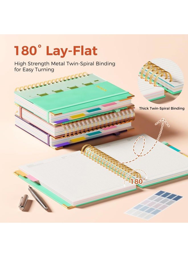 XYark Line Hardcover Spiral Notebook with Removable Dividers Tabs & Ruler, 5 Subject Notebook College Ruled, 300 Page, Large 8"x10" B5 Notebooks for Work School, Lined Journal for Women & Men, Blue - Image 3