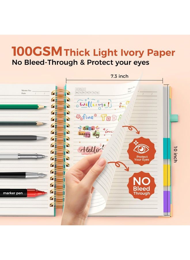 XYark Line Hardcover Spiral Notebook with Removable Dividers Tabs & Ruler, 5 Subject Notebook College Ruled, 300 Page, Large 8"x10" B5 Notebooks for Work School, Lined Journal for Women & Men, Blue - Image 4