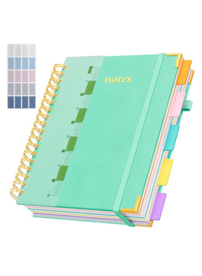 XYark Line Hardcover Spiral Notebook with Removable Dividers Tabs & Ruler, 5 Subject Notebook College Ruled, 300 Page, Large 8"x10" B5 Notebooks for Work School, Lined Journal for Women & Men, Blue - Image 1
