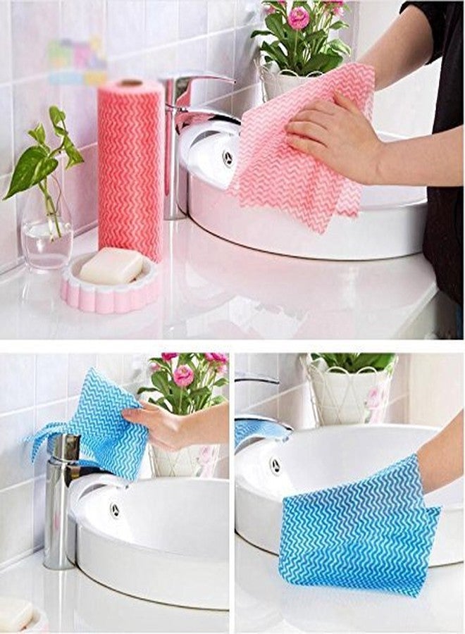Ocko Non-Woven Fabric Reusable and Washable Multi-Purpose Kitchen Swipe Rolls | 250x300mm, 50 Pulls Per Roll (Multicolor, Pack of 3) (Oc-FbricRol-Pk3) - Image 4
