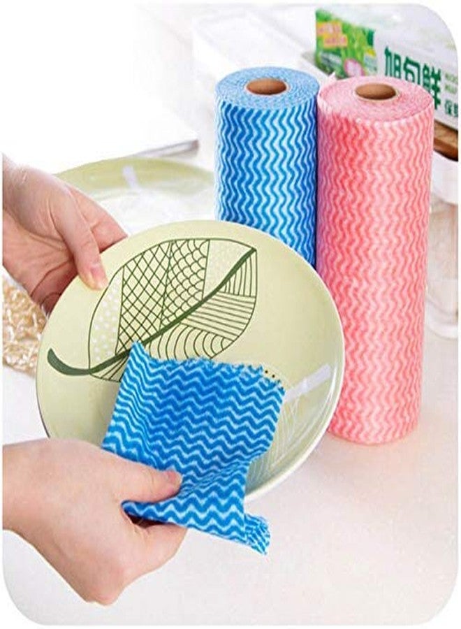 Ocko Non-Woven Fabric Reusable and Washable Multi-Purpose Kitchen Swipe Rolls | 250x300mm, 50 Pulls Per Roll (Multicolor, Pack of 3) (Oc-FbricRol-Pk3) - Image 5