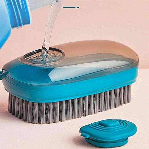 TOMATUS 1 PCS Multifunction Scrub Brush, Portable Laundry Shoe Brush for Cleaning Kitchen Bathroom Sink Pot Brush for Dish Pot Pan Sink Shoes Clothing Cleaning. (Blue) - Image 5