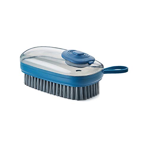 TOMATUS 1 PCS Multifunction Scrub Brush, Portable Laundry Shoe Brush for Cleaning Kitchen Bathroom Sink Pot Brush for Dish Pot Pan Sink Shoes Clothing Cleaning. (Blue) - Image 1