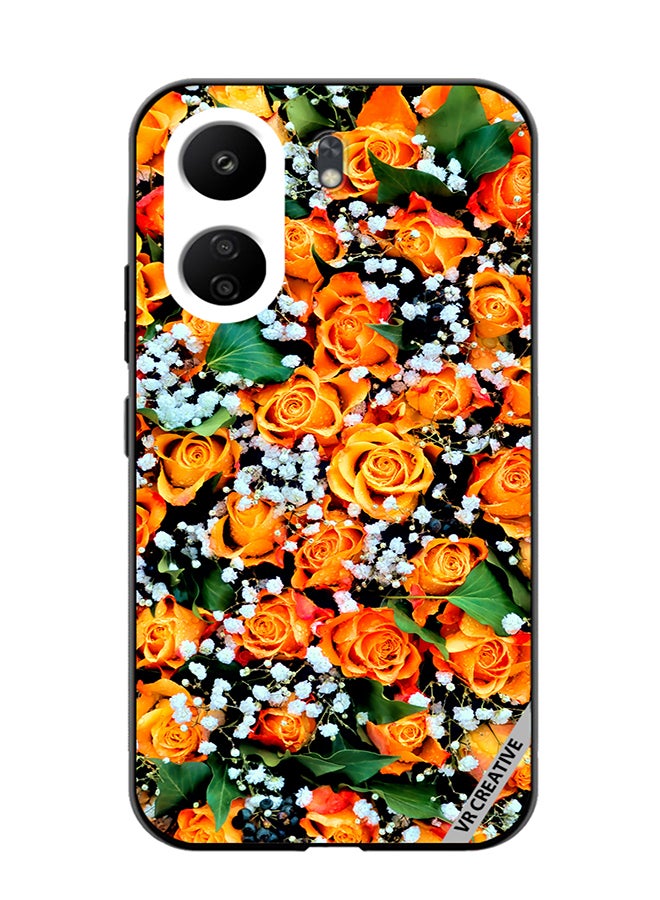 VR CREATIVE Protective Case Cover For Xiaomi Redmi 13C Real Flower Design Multicolour - Image 1