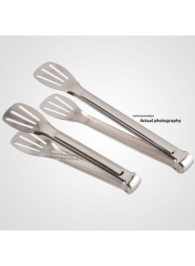 Thickened Stainless Steel Food Tongs Bread Tongs Barbecue Tongs Buffet Tongs Lotus Tongs Steak Tongs Barbecue Supplies-Color:Silver-304 Steak Clip  - Image 4