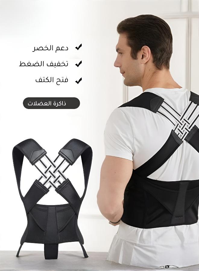 Back support belt for men and women, posture corrector, orthopedic corset, lumbar and spinal brace, comfortable invisible back correction belt for adults - Image 2