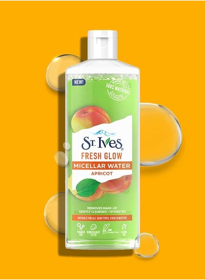 ST. Ives Glow 3-in-1 Micellar Water with 100% Natural Apricot Extracts Gentle Cleanser Toner & Makeup Remover 400 ml  - Image 1