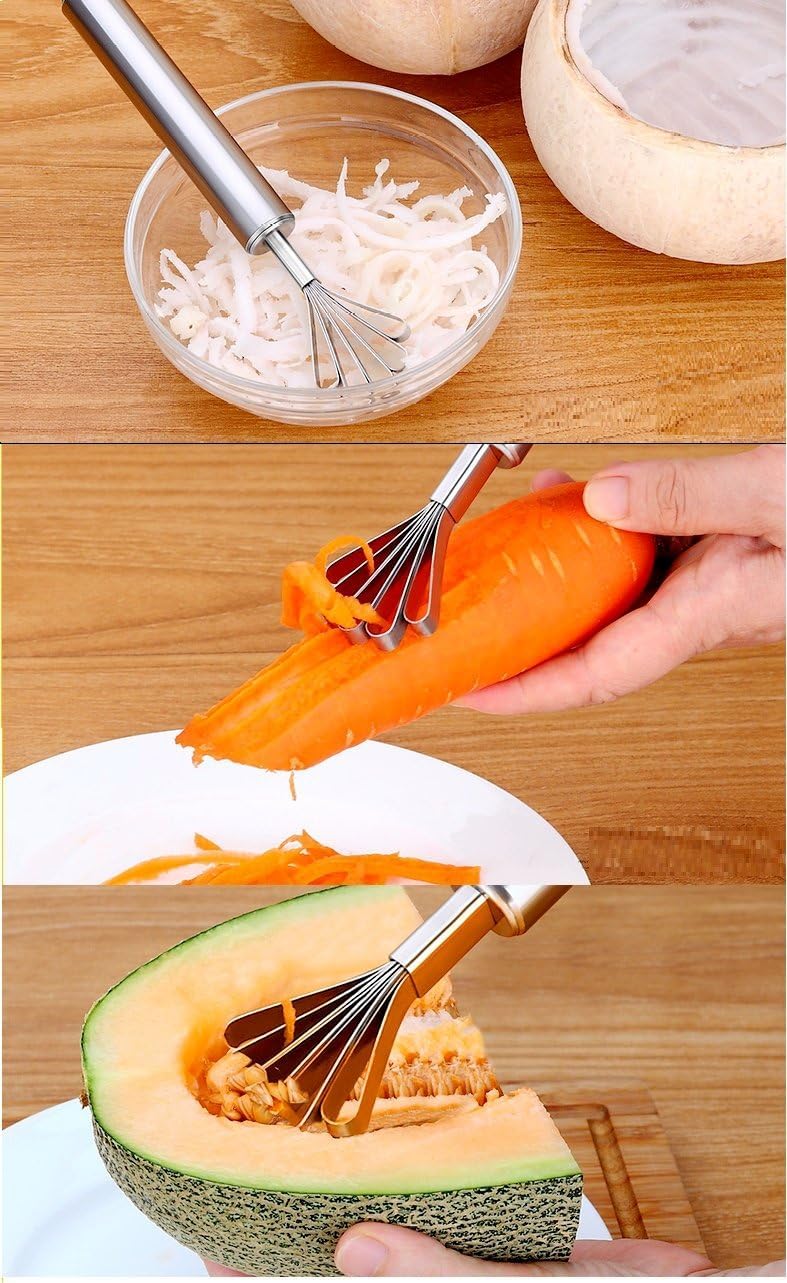 TASKHOUSE Stainless Steel Coconut Peeler Meat Slicer Scraper Fish Scales Removal Fruit Vegetable Multi Purpose Grater (Pack of 1) - Image 5