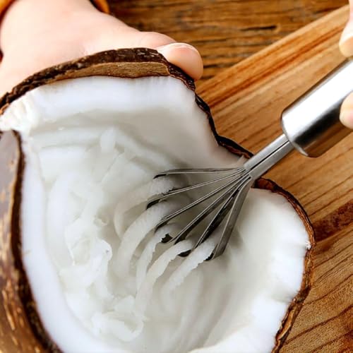 TASKHOUSE Stainless Steel Coconut Peeler Meat Slicer Scraper Fish Scales Removal Fruit Vegetable Multi Purpose Grater (Pack of 1) - Image 2