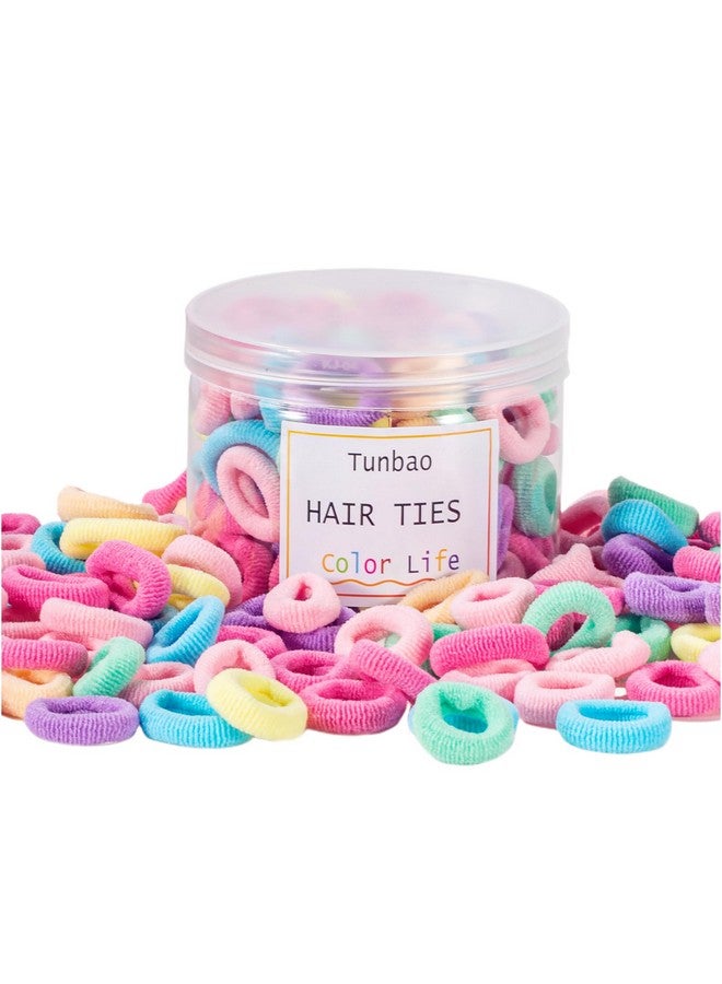 TUNBAO 100 Psc Baby Hair Ties No Damageseamless Toddler Hair Tiescolorful Hair Ties For Little Girl And Kidscotton Small Soft Hair Elastics Ponytail Holders - Image 1