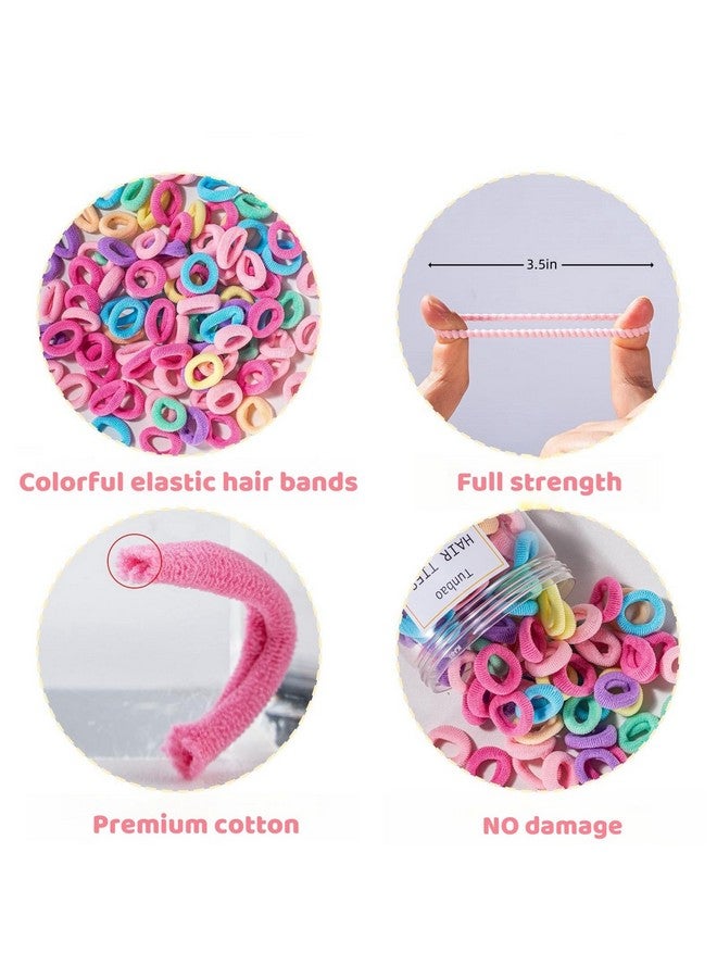 TUNBAO 100 Psc Baby Hair Ties No Damageseamless Toddler Hair Tiescolorful Hair Ties For Little Girl And Kidscotton Small Soft Hair Elastics Ponytail Holders - Image 4