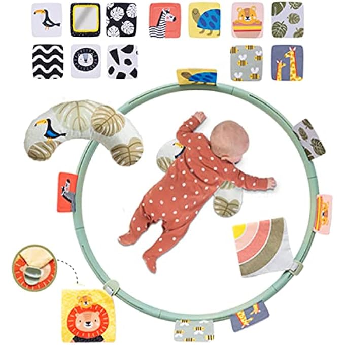 TUMMY TIME SUPPORT FOR NEWBORNS & BABIES, DEVELOPMENTAL ACTIVITY CENTER WITH DETACHABLE CUSHION & TOYS ENCOURAGE BABYS SENSES DEVELOPMENT, FINE & GROSS MOTOR SKILLS & EYE-HAND COORDINATION - Image 2