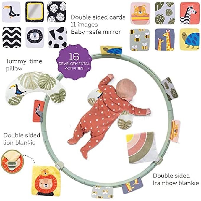 TUMMY TIME SUPPORT FOR NEWBORNS & BABIES, DEVELOPMENTAL ACTIVITY CENTER WITH DETACHABLE CUSHION & TOYS ENCOURAGE BABYS SENSES DEVELOPMENT, FINE & GROSS MOTOR SKILLS & EYE-HAND COORDINATION - Image 3