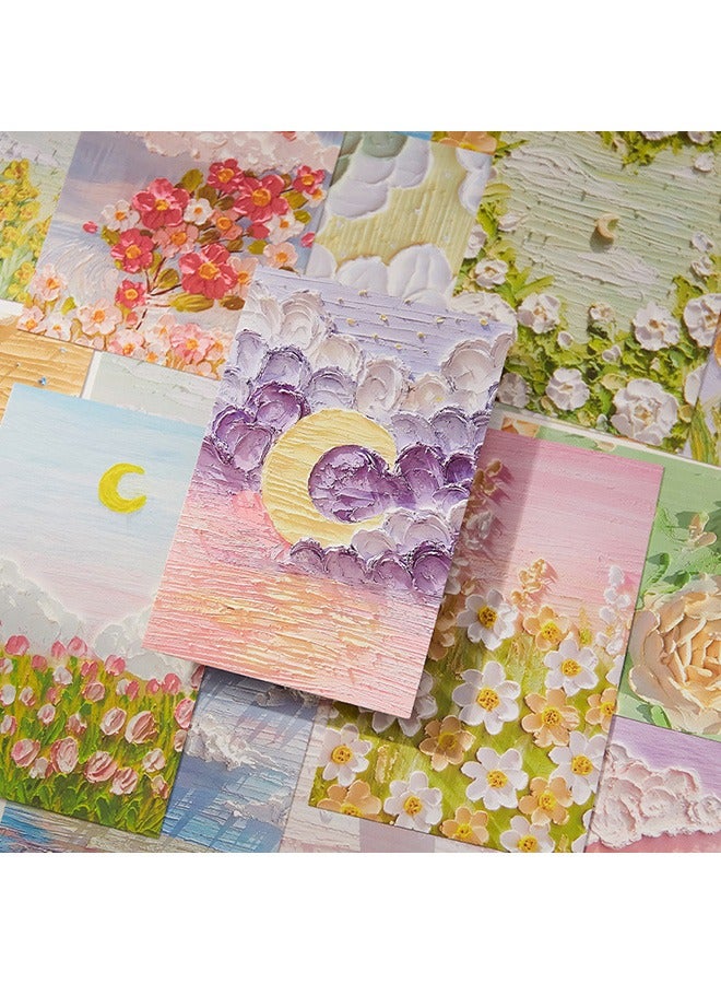 النفط الطلاء بطاقة بريدية ، 30 بطاقة بريدية ، ديكور الجدار ملصق مجموعة ، الطبقات النفط الطلاء تصميم ثلاثي الأبعاد ، النفط الطلاء زهرة بطاقة بريدية عنبر ديكور غرفة نوم بطاقة المعايدة - Image 5