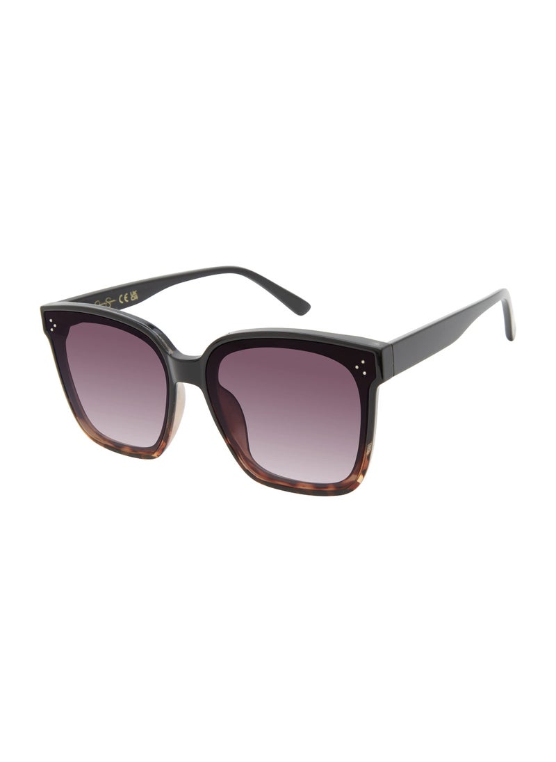 Jessica Simpson Jessica Simpson Womens J6128 Retro Square Sunglasses With Uv400 Protection. Glam Gifts For Her, 62 Mm, Black Tortoise, 62 Mm US  - Image 1