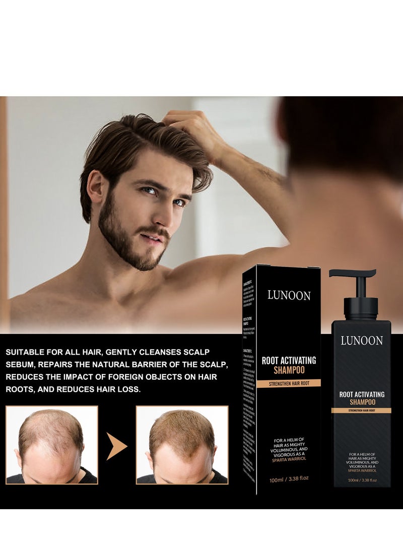 LUNOON - Anti-Thinning Shampoo, Root Activator, Hair Regrowth, Hair Thickening, Deep Moisturizing, Natural Formula Shampoo for Dry Damaged Weak and Thin Hair Care 100ml - Image 1