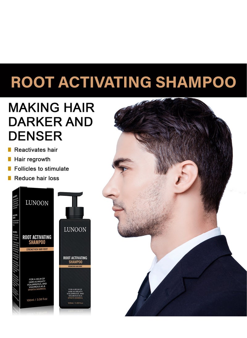 LUNOON - Anti-Thinning Shampoo, Root Activator, Hair Regrowth, Hair Thickening, Deep Moisturizing, Natural Formula Shampoo for Dry Damaged Weak and Thin Hair Care 100ml - Image 1
