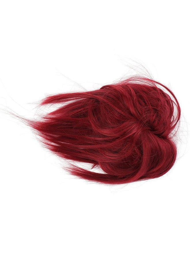 Sonew Messy Bun Hair Piece 4 Colors Women Girls Updo Synthetic Hair Scrunchies Messy Bun Hair Wig With Band(Red) - Image 4