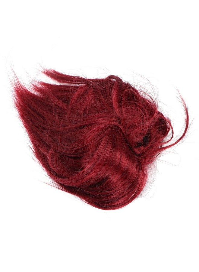 Sonew Messy Bun Hair Piece 4 Colors Women Girls Updo Synthetic Hair Scrunchies Messy Bun Hair Wig With Band(Red) - Image 3