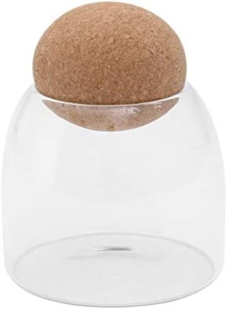 AKDC Glass Food Storage Jar Heatproof Borosilicate Airtight Sealed Food Can Canister With Cork For Coffee Spice Sugar Salt (500Ml Transparent)