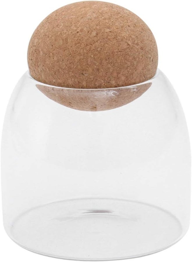 AKDC Glass Food Storage Jar Heatproof Borosilicate Airtight Sealed Food Can Canister With Cork For Coffee Spice Sugar Salt (500Ml Transparent) - Image 5