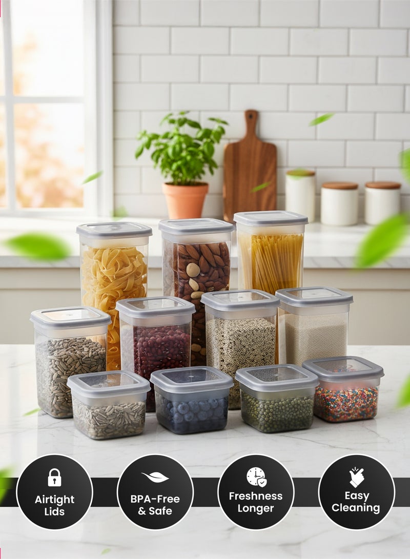 ORGANiZERS Set of 12 Airtight Food Storage Containers Plastic Storage with Secure Lid - Image 3