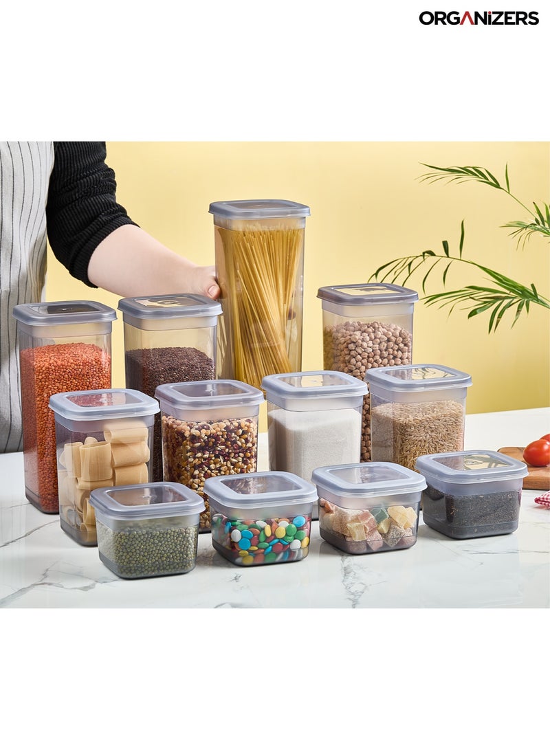 ORGANiZERS Set of 12 Airtight Food Storage Containers Plastic Storage with Secure Lid - Image 2