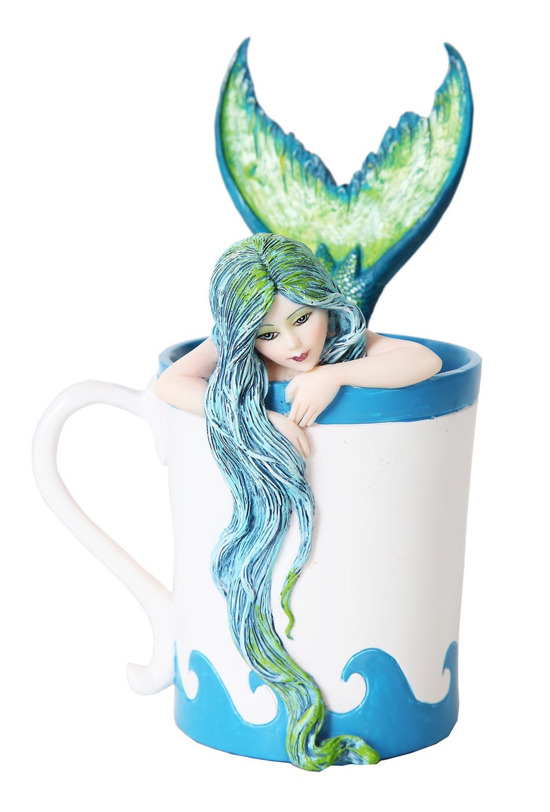 PTC 5.25 Inch Morning Bliss Mermaid in Coffee Cup Statue Figurine - Image 4