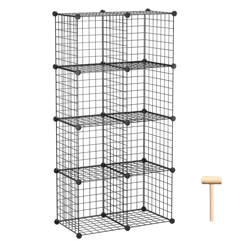 C&AHOME CAHOME Wire Cube Storage 8Cube Organizer Metal C Grids Storage Storage Bins Shelving Modular Book Shelf DIY Closet Cabinet Ideal for Living Room Home Office 248 L x 124 W x 484 H Black