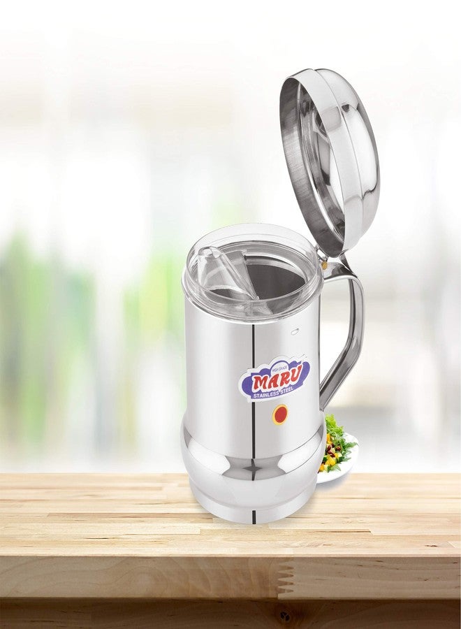 MARU Stainless Steel Oil dispensers for kitchen - Durable Oil container for kitchen with Handle, Ideal for Cooking Perfect Oil Dispenser for Daily Use (1000ML) - Image 5
