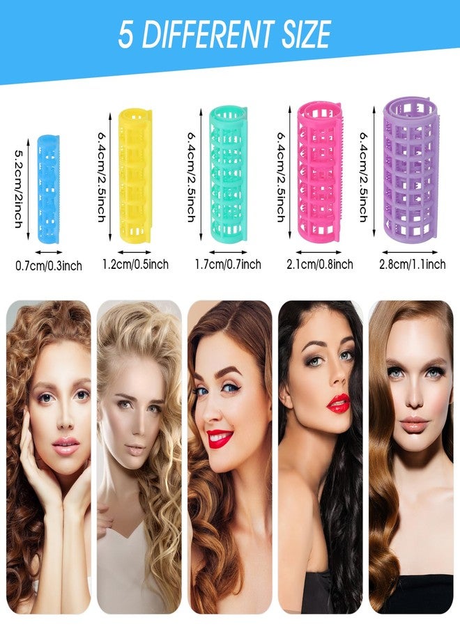 Aster 30Pcs Self Grip Rollers Set, 5 Sizes for Long, Medium and Short Hair, Large Rollers for Volume, Snap-On Sleep-In Curlers for Women's Hair Styling - Image 2
