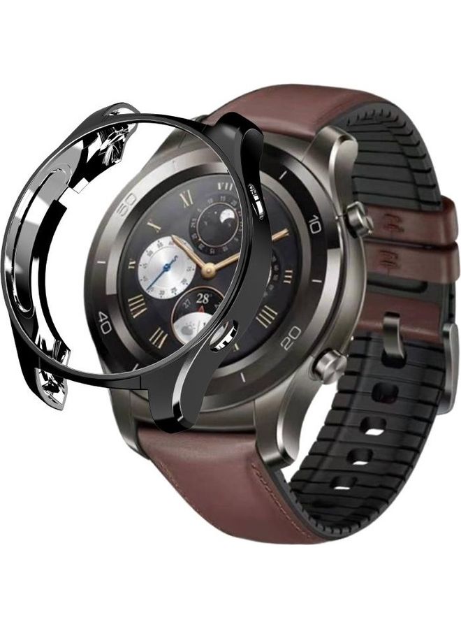 NIBEMINENT Plating TPU Half-package Protective Shell For Huawei Watch 2 Pro Black  - Image 1