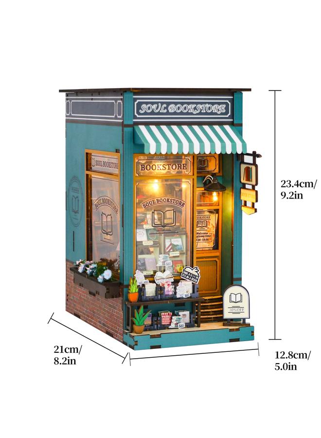Bluejw Hongda Diy Cabin Bookstore Book Stand 3d Snap Assembled Book Stand Building Model Adult Decompression Toy Gift - Image 1