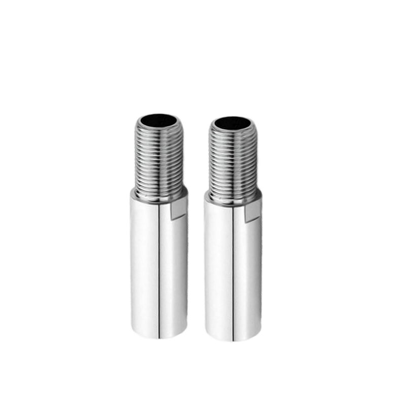 aitchcy Extension Nipple 4 Inch For Pipe | Full Brass 4Inch Extension Nipple For Pipe Fittings (Chrome Finish) (4inc Pack of 2) - Image 1