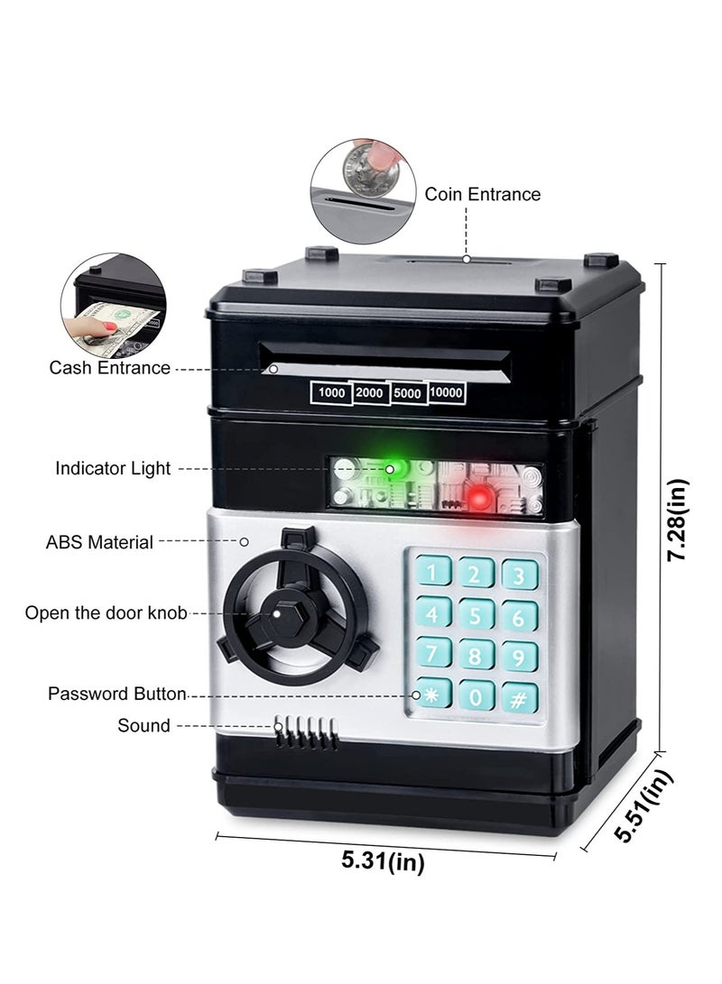 Kids Toys for Boys Girls Age 3-5,Electronic Piggy Banks for Kids Money Savings Box Toys Mini ATM Coin Bank for Children Best Birthday Xmas Gifts Cash Coin Can for Kid 8-12 Year Old Black - Image 3