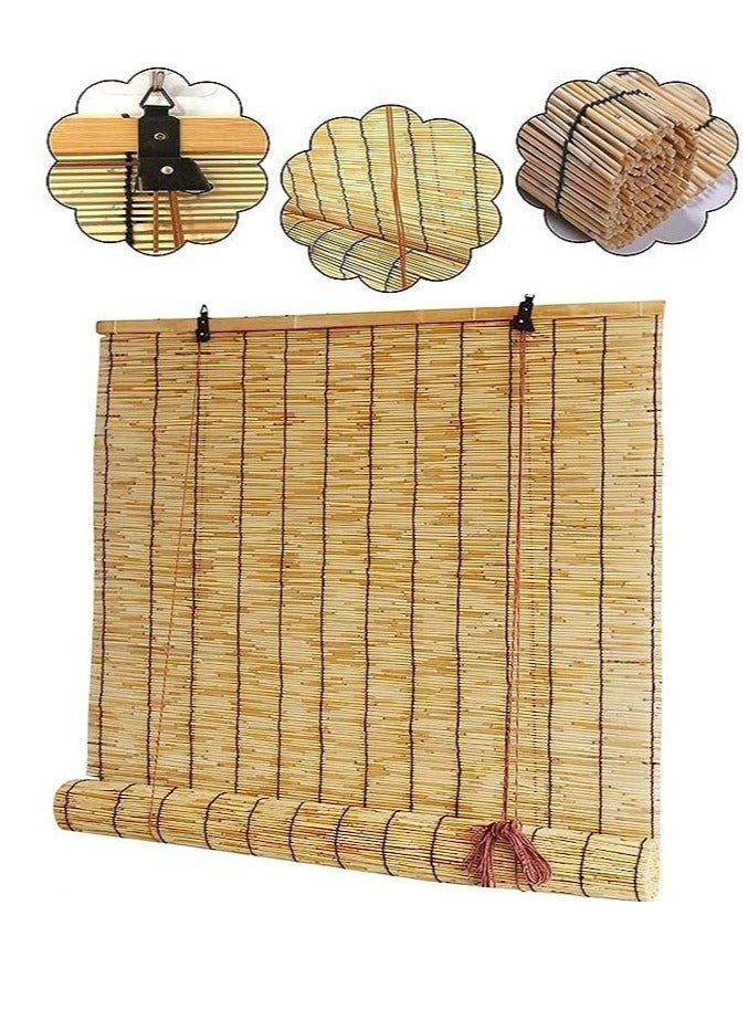 FFD Bamboo Blinds Natural Bamboo Curtain Bamboo Roll up Window Blinds Window Shades Roll Natural Reed Binds Sun Shade For Indoor and Outdoor(80x200cm) - Image 1