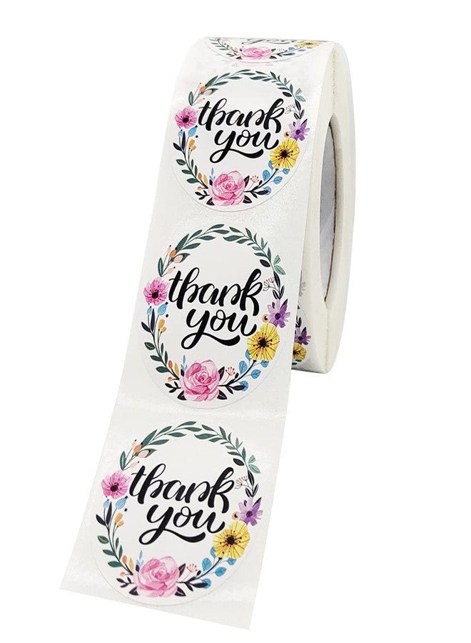 datsto 1.5 Inch Thank You Stickers, Round Floral Design in Roll, Perfect for Small Business, 500 Labels for Packaging, Boxes, Bags, Holiday, Envelope Stickers for Sealing and Decoration… - Image 2