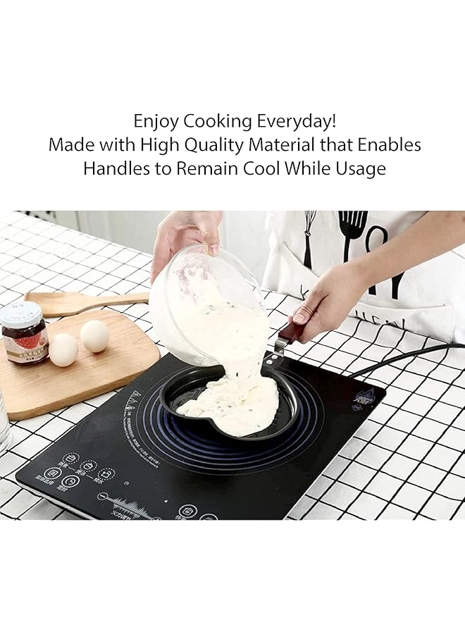 Gulfdealz Kitchen Cookware Mini Customized Heart Shaped With Butterfly Design Frying Pan, Fda Approved, Non Stick, Heat Resistant, 2Cm Dept, Carbon Steel Material   Black - Image 2