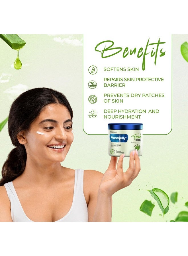 Nimson Vasojelly Fresh Aloe, Face, Hand & Body Cream, With Pure Aloe Vera Extracts, For Healthy & Hydrated Skin, With Intense Moisture Lock - 400g - Image 3